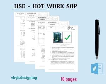 Hot Work SOP Template: Construction Safety, Permit to Work (Editable Word)