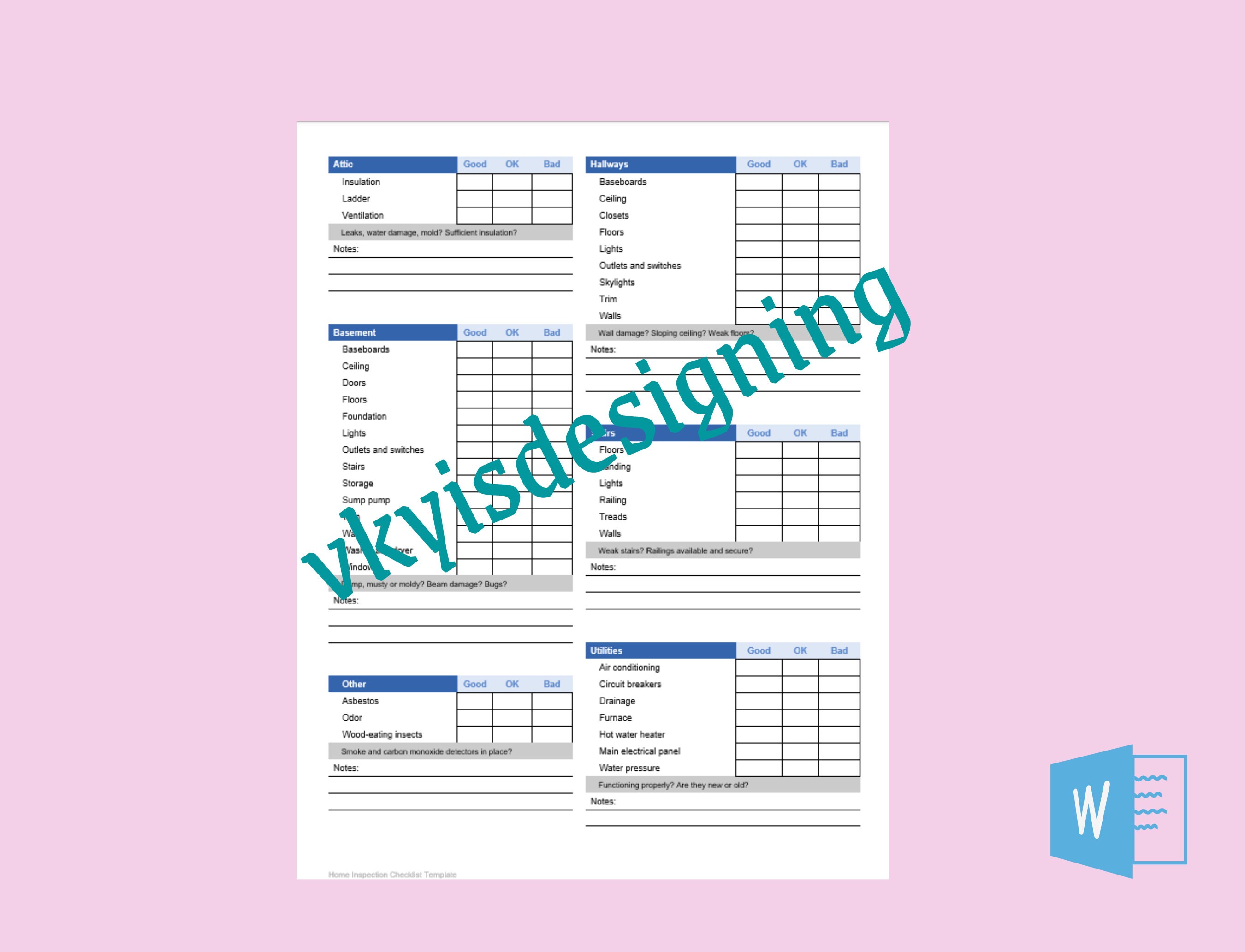 Home Inspection, Inspection Checklist, Home Checklist, House Checklist ...