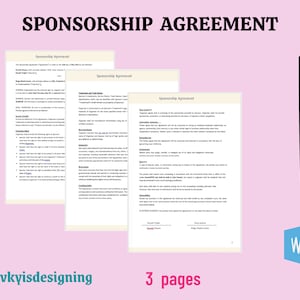 Sponsorovereenkomst, Sponsorovereenkomst, Kerksponsor, Sponsorverzoek, Donatieovereenkomst, Boeksponsor, Fondsenwervingsovereenkomst, Woord
