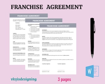 Franchise Agreement, New Shop Agreement, Start Up Guide, Business Agreement, Start A Business, Dealership Contract, Franchise Contract, WORD