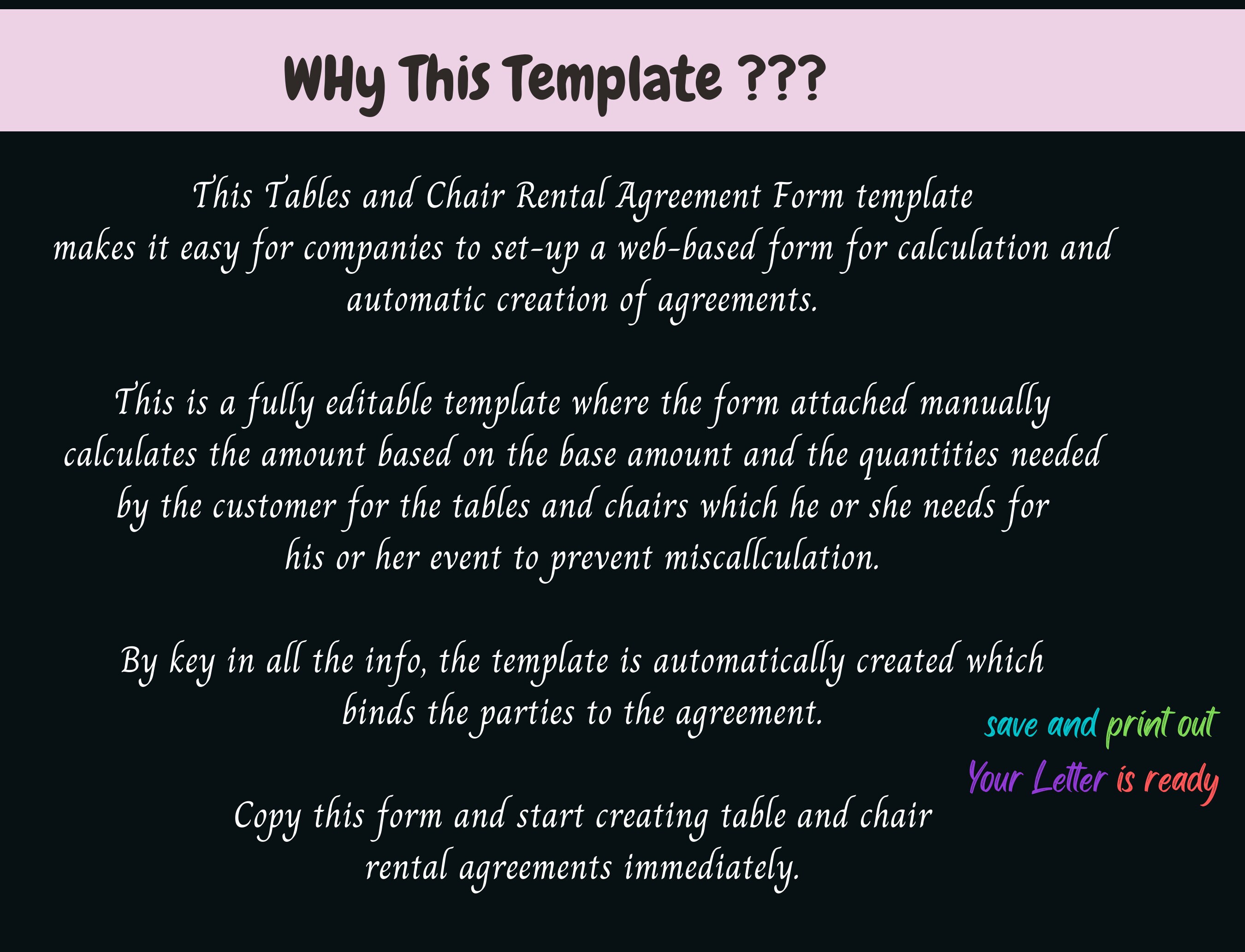 Image 3 for Table And Chair Rental Agreement Template