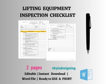 Lifting Equipment Inspection Checklist (Word File)
