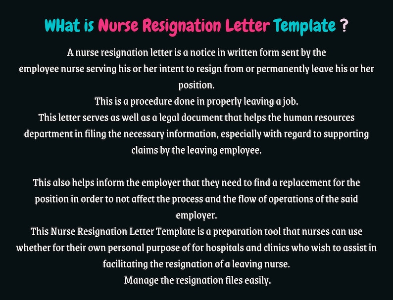 Nurse Resignation Letter Nurse Job Leave Job Quit New Job Offer Leaving Hospital Health Professional Health Care Provider image 4