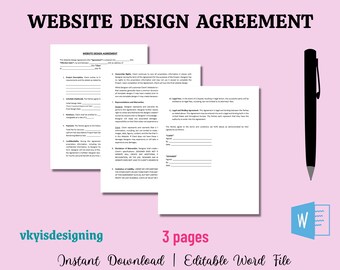 Website Design Agreement Template: Legal Contract for Designers (Editable Word)