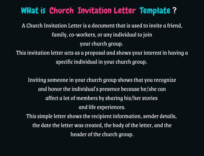 Church Invitation Letter, Church Letter, New to Church, Attending ...