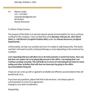 Accommodation Letter * Living Quarters - Quarters Request - HomeStay Request * Guest House Letter,Work Accommodation, Employee Accommodation, HR letter, Staff House Letter, Editable word