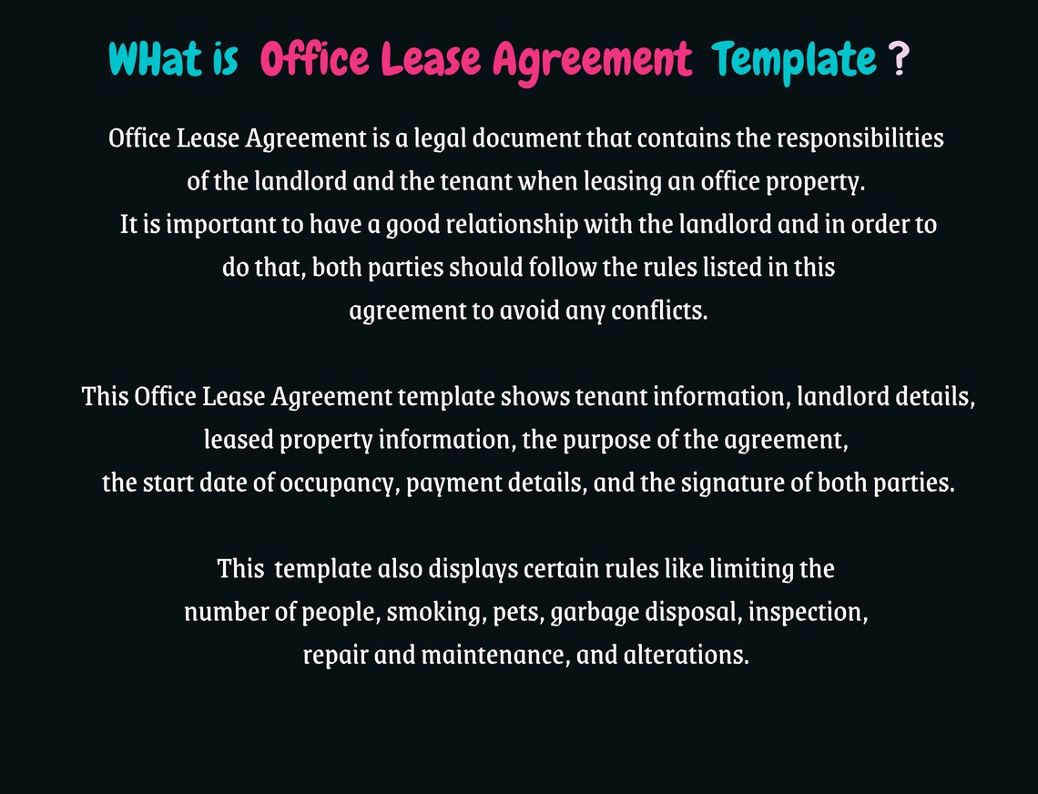 Office Lease Agreement, Office for Rent, Office Lease, Property ...