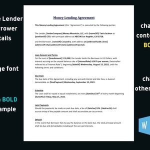 Money Lending Agreement * Money Borrow * Money Lender - Money Borrower * Loan Contract * Finance Contract * Bank Lender - Business Borrower