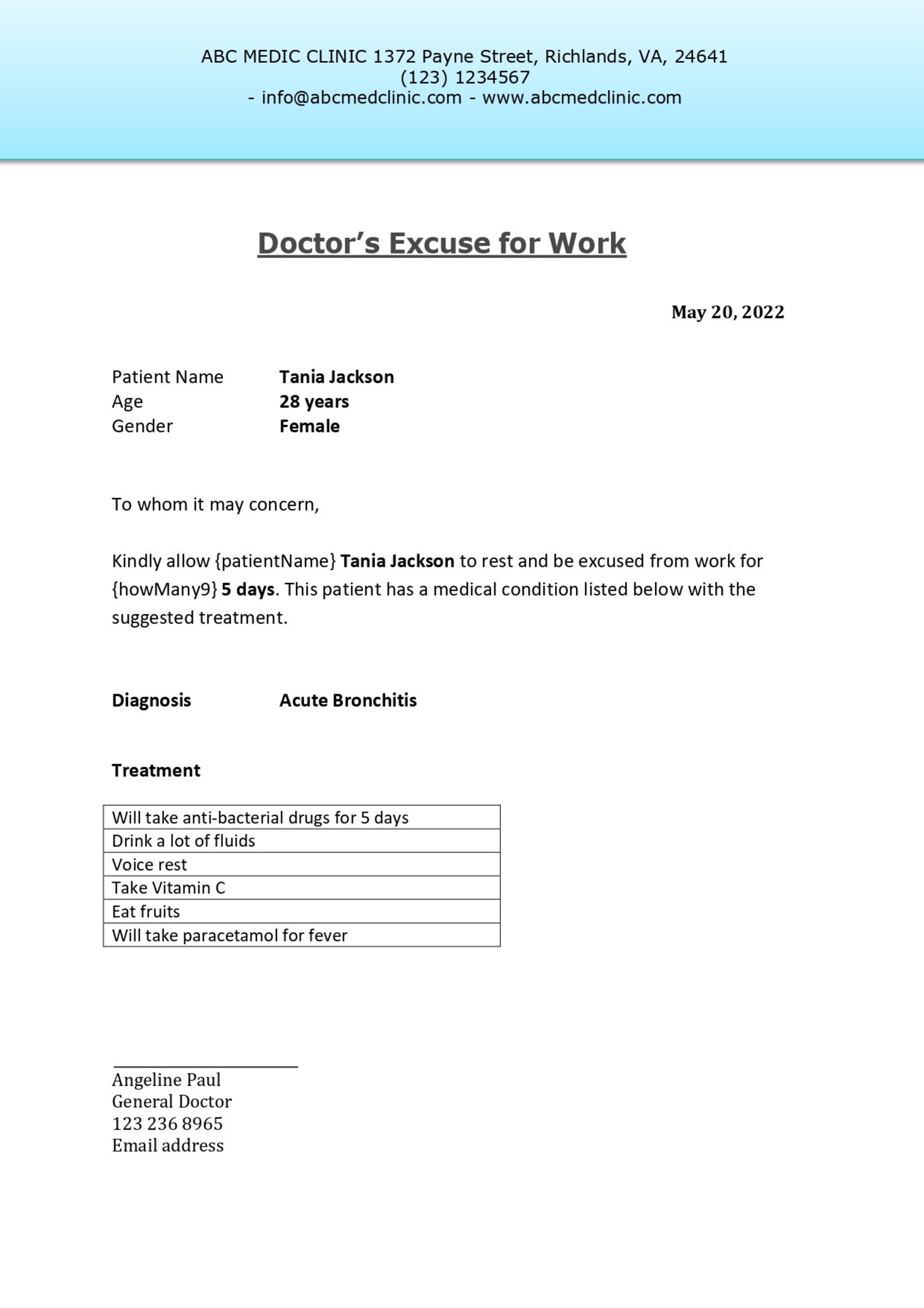 Medical Excuse for School * Excuse Form * Medical Form - Doctor Note ...
