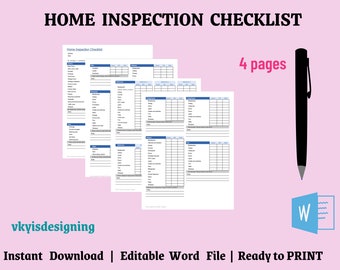 Hausinspektion, Inspektions-Checkliste, Hausinspektion, Hausinspektion, Hausinspektion, Kücheninspektion, Schlafzimmerinspektion, Word-Datei