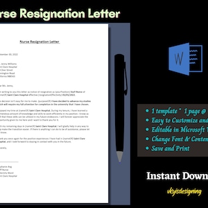 Nurse Resignation Letter Nurse Job Leave Job Quit New Job Offer Leaving Hospital Health Professional Health Care Provider image 2