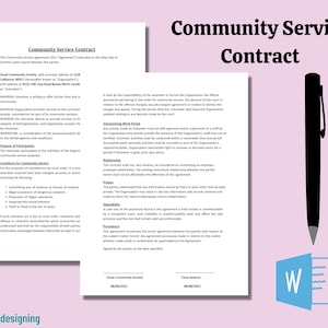 Community Service Contract Template: Public Service Agreement (Editable WORD)