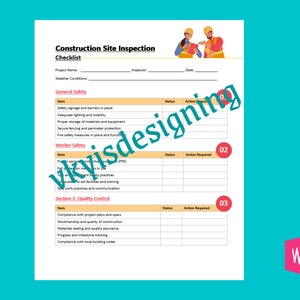 Construction Site Checklist, Site Checklist, Safety Hazards, Material ...