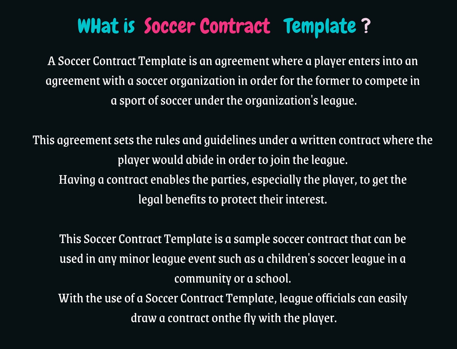 Soccer Contract Football Contract Sports Agreement Football Game