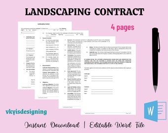 Contractsjabloon landschapsarchitectuur: bewerkbare onderhoudsovereenkomst gazononderhoud (Word)