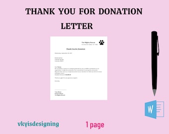 Thanking for Donation * Thank You Donation Received, Donation Letter, Thanking Contribution, Sponsorship Letter, Appreciation Letter, WORD