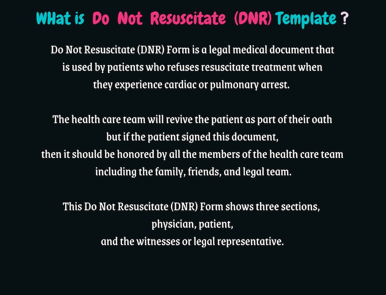 Do Not Resuscitate DNR, Medical Letter, Refuses Resuscitate, Pulmonary