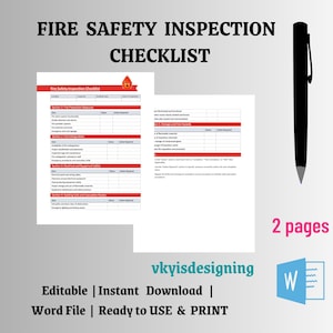 Fire Extinguishers, Fire Inspection, Fire Safety Inspection Checklist, Safety checklist, HSE Checklist, Business Checklist, Site Inspection