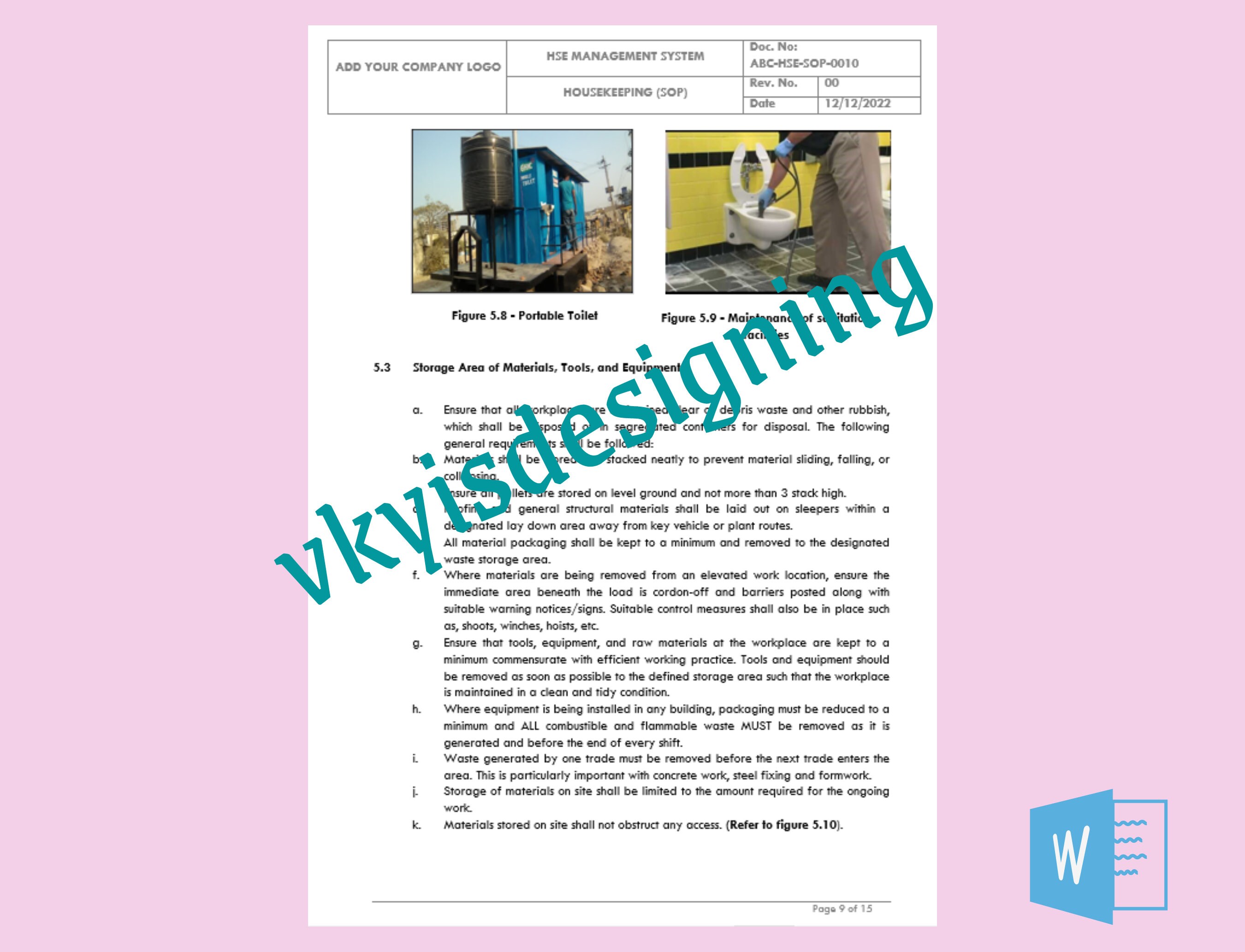 Housekeeping SOP, Site Housekeeping, Construction Cleaness, Health