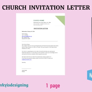 Carta de invitación a la iglesia, carta de la iglesia, nuevo en la iglesia, asistencia a una fiesta de la iglesia, reunión de la iglesia, carta del pastor, grupo de la iglesia, archivo de Word