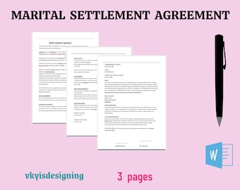 Printable Divorce Papers - Marital Settlement and Legal Separation ...