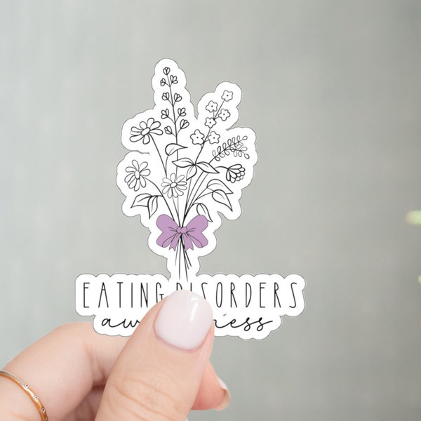 Eating Disorders Sticker for Bulimia Nervosa Awareness Sticker Lilac Ribbon Awareness Sticker Gift Eating Disorder Awareness Week Anorexia