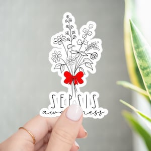 Wildflowers Sepsis Sticker for Sepsis Awareness Sticker Gift for Septic Shock Awareness Sticker We Wear Red Sepsis Awareness Month Sticker