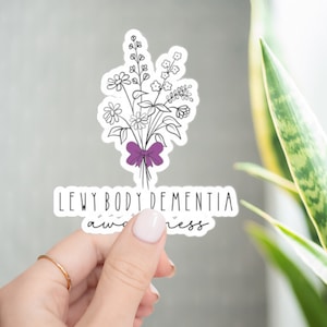 Lewy Body Dementia Sticker for Dementia Awareness Sticker Gift for Dementia Mom Sticker I Wear Purple for My Grandma Sticker for Lewy Body