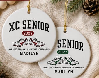 Ornement de cross-country senior personnalisé, cadeau pour coureur, cadeau pour équipe de cross-country promotion 2027, ornement de course