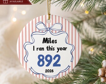 Ornement de course personnalisé, souvenir de course à pied, cadeau pour coureur, cadeau de marathon, ornement de l'année de la course