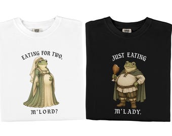 T-shirt d'annonce de grossesse, T-shirt grenouille médiévale, T-shirt assorti pour couple pour révéler la grossesse, T-shirt humoristique pour futurs parents, T-shirt pour nouveaux parents