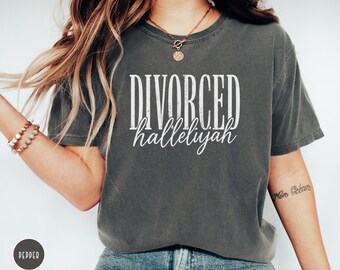 T-shirt « Divorce » humoristique, cadeau pour une jeune célibataire, tenue pour une fête de divorce, cadeau pour une femme divorcée, t-shirt « Nouveaux départs », anniversaire d'une meilleure amie