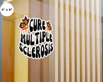 Waterdichte multiple sclerose sticker MS Awareness vinyl sticker MS Warrior MS ondersteuning oranje lint sticker Awareness vlinder sticker voor auto