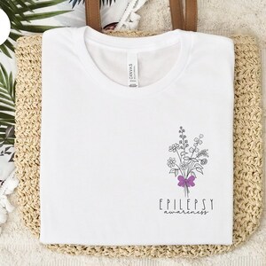 Epilepsy Clothing for Epilepsy Awareness Shirt Epilepsy Warrior Motivational Gift Neurodiversity T-Shirt Purple Ribbon Shirt Gift for Mom