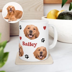 Custom Dog Face Mug Personalized Pet Parent Cup Dog Mom Gift Dog Lover New Pet Owner Coffee Cup Cat Dad Tea Cup Pet Photo Mug Fathers Day