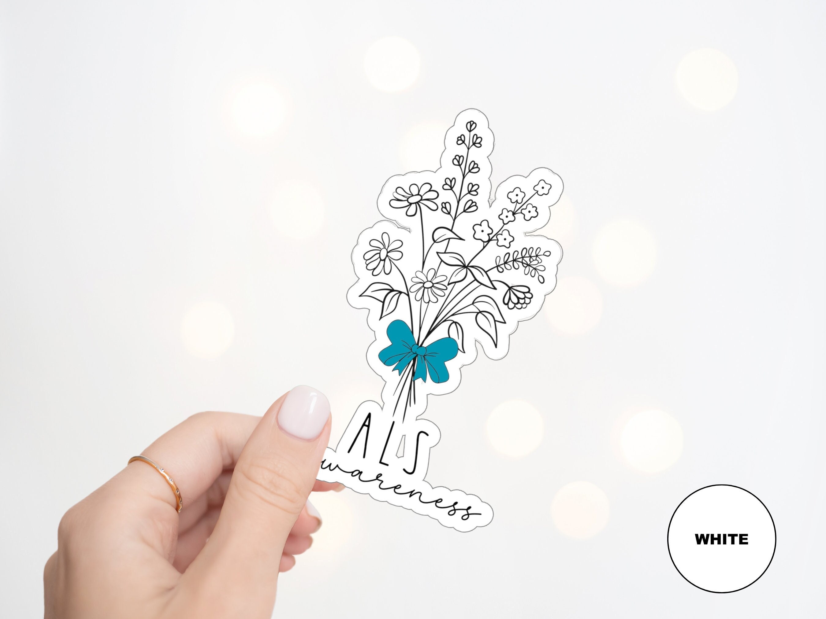 Wildflowers ALS Sticker for ALS Awareness Amyotrophic Lateral Sclerosis ...