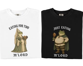 T-shirt d'annonce de grossesse, T-shirt grenouille médiévale, T-shirt assorti pour couple pour révéler la grossesse, T-shirt humoristique pour futurs parents, T-shirt pour nouveaux parents