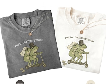 Funny Honeymoon Shirts Bride And Groom Matching Newlywed Tees Wedding Gift For Couple Just Married Shirts Frog Couple Vacation Outfits
