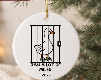 Cross Country Runner Ornament Funny Goose Running Ornament Mileage Gift Personalized XC Runner Christmas Gift Marathon Keepsake Ran A lot