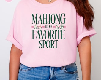 T-shirt Mahjong, Maman Mahjong, Club de Mahjong, Loisirs amusants, Couleurs confortables, Cadeau pour joueuses de Mahjong, Soirée jeux entre filles, Mon sport préféré