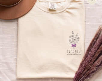 Overdose Awareness Shirt Purple Ribbon Tee Addiction Recovery Support Tshirt Substance Abuse Awareness Gift Unisex Comfort Colors Tee