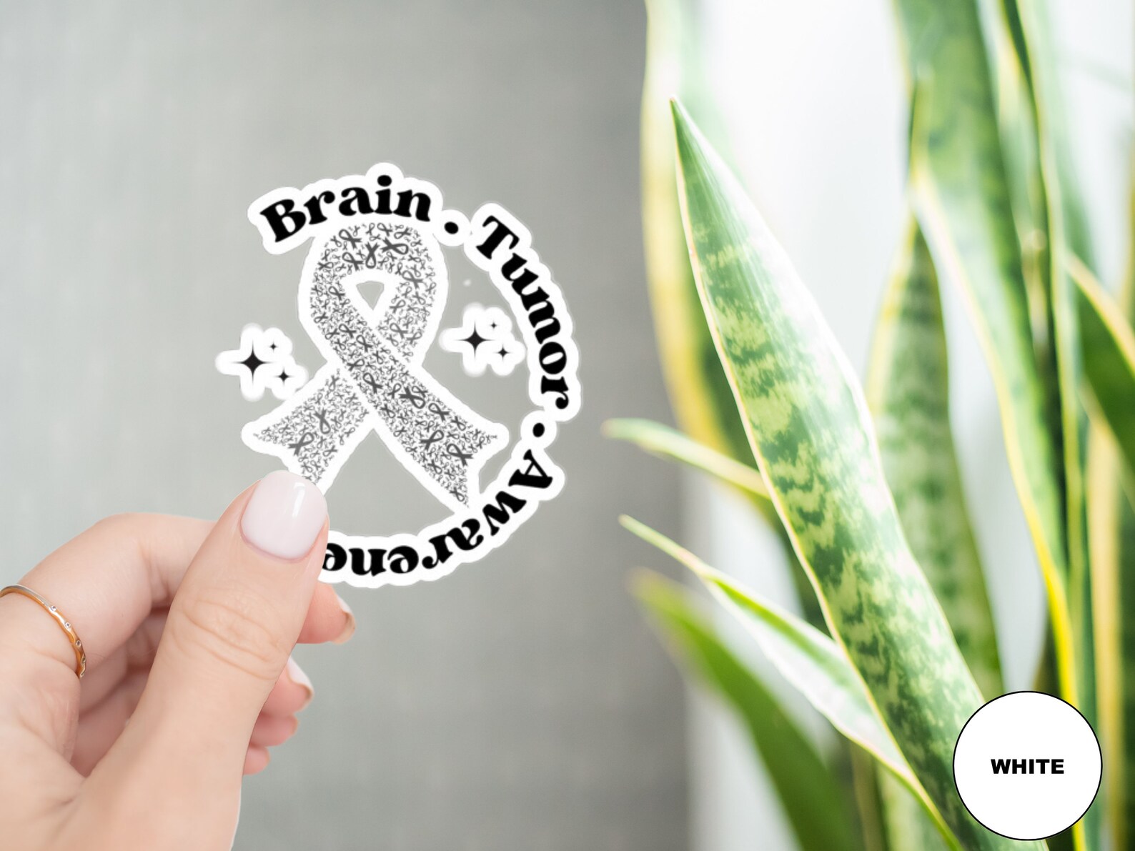 Brain Tumor Awareness Sticker for Brain Cancer Support Sticker Gray ...