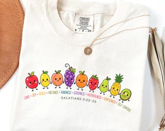 Fruit of the Spirit Shirt Christian Youth Group Tee Galatians 5 22 23 Shirt Bible Verse T shirt Sunday School Teacher Gift Faith Based Shirt