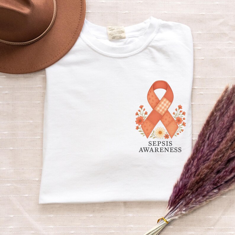 Sepsis Ribbon Color Sepsis Awareness Shirt Sepsis Survivor Shirt Red Ribbon Tshirt Comfort ...
