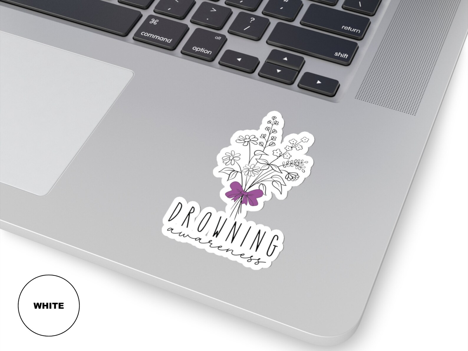Wildflowers Drowning Sticker for Drowning Awareness Purple Ribbon ...