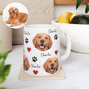 Custom Dog Face Mug Personalized Pet Parent Cup Dog Mom Gift Dog Lover New Pet Owner Coffee Cup Cat Dad Tea Cup Pet Photo Mug Fathers Day