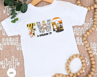 Construction Birthday Shirt Personalized Mom Dad Matching Family Crew Gift Kid 2nd Bday Excavator Tee Age 2 Truck Theme Party Funny Goose