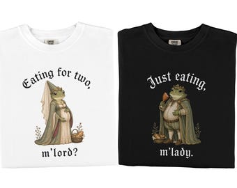 T-shirt d'annonce de grossesse, T-shirt grenouille médiévale, T-shirt assorti pour couple pour révéler la grossesse, T-shirt humoristique pour futurs parents, T-shirt pour nouveaux parents
