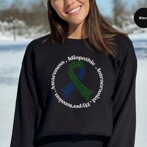 IIH Awareness Sweatshirt IIH Shirt CUSTOM Awareness Ribbon Shirt Idiopathic Intracranial Hypertension Warrior Tshirt Pseudotumor Cerebri Tee
