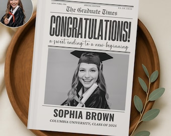 Personalized Graduation Advice Book Class of 2026 Guest Book Custom Grad Party Journal High School College Graduation Gift Photo Notebook